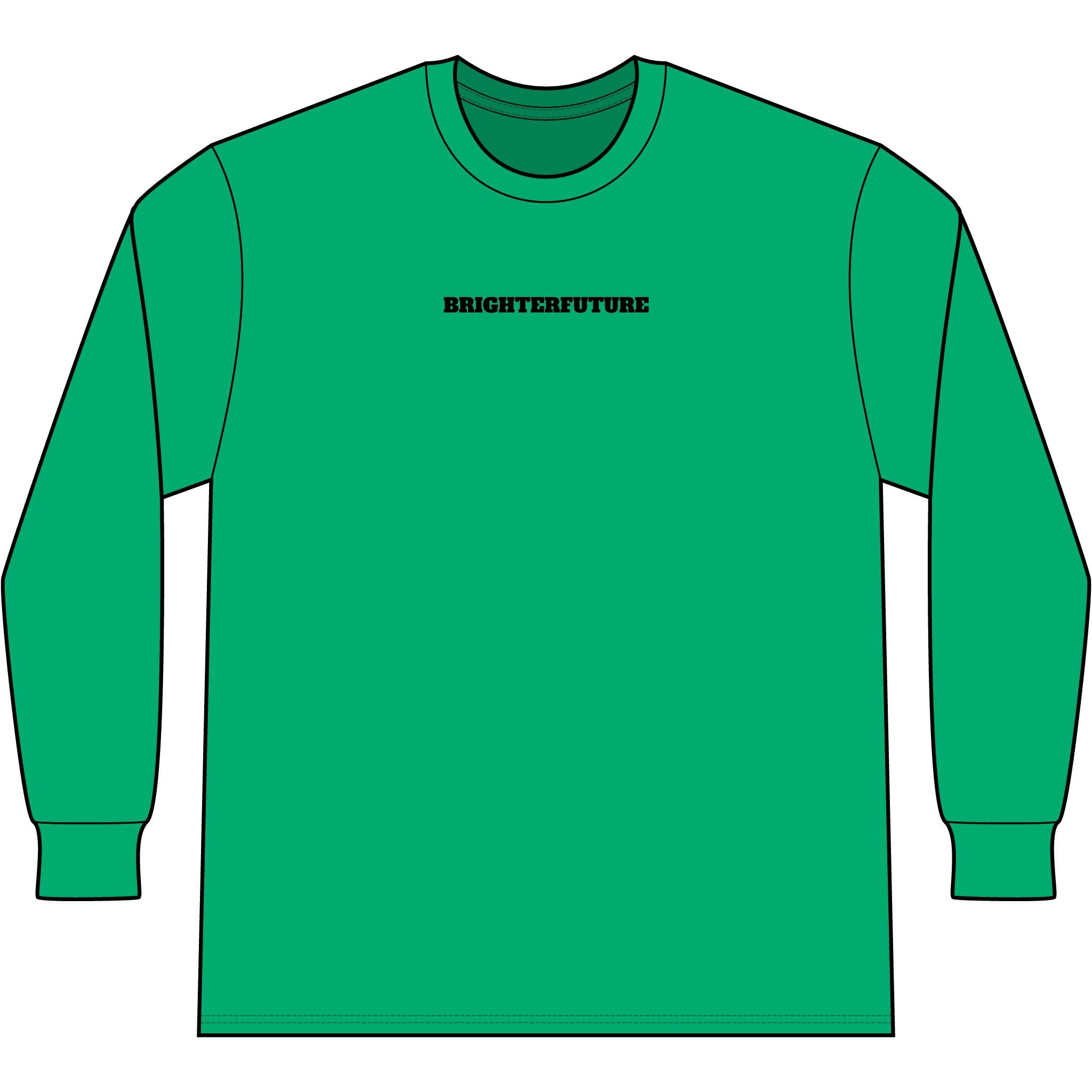 Lion Head Long Sleeve Tee — Bright Future Chest Text, Bold Back Graphic
