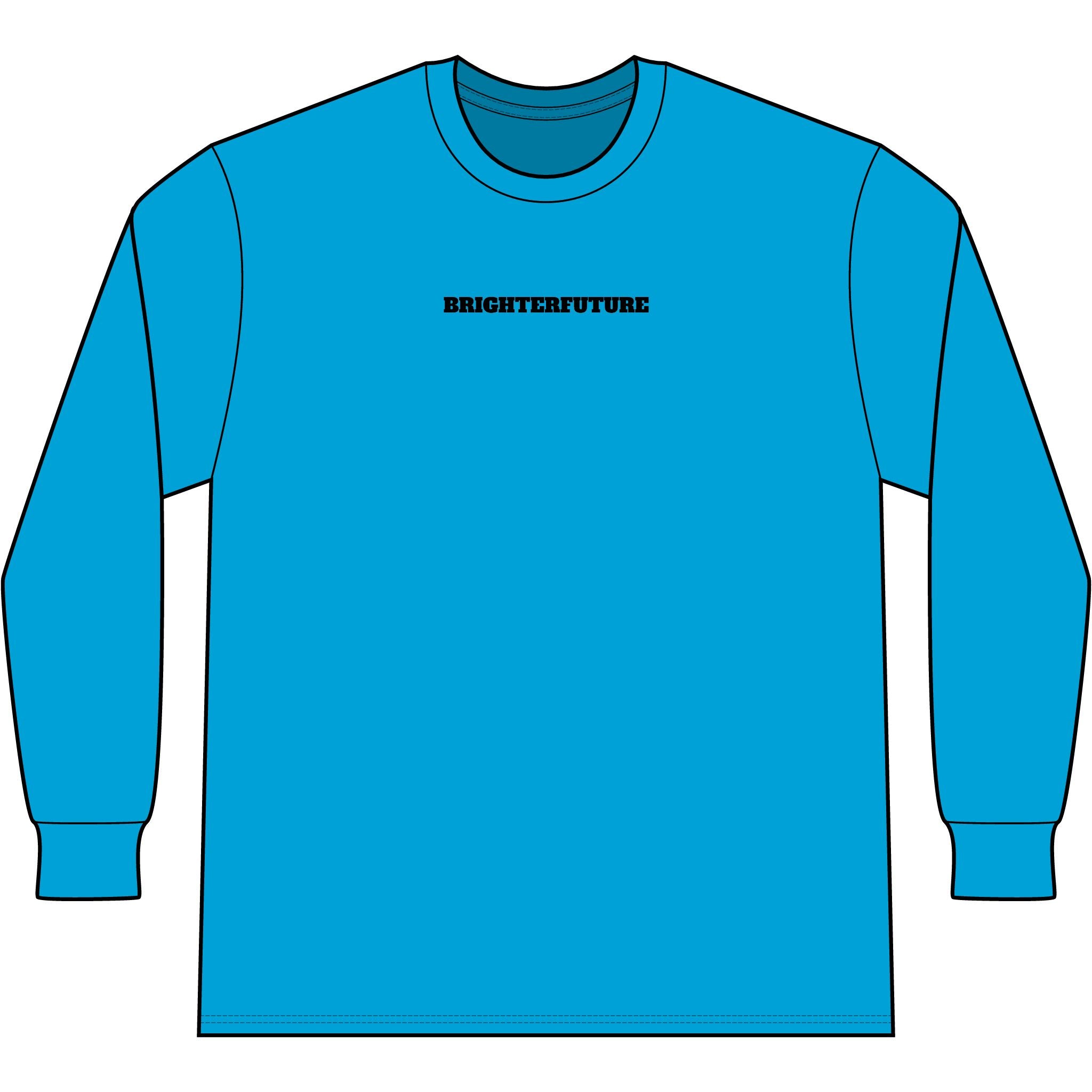 Lion Head Long Sleeve Tee — Bright Future Chest Text, Bold Back Graphic