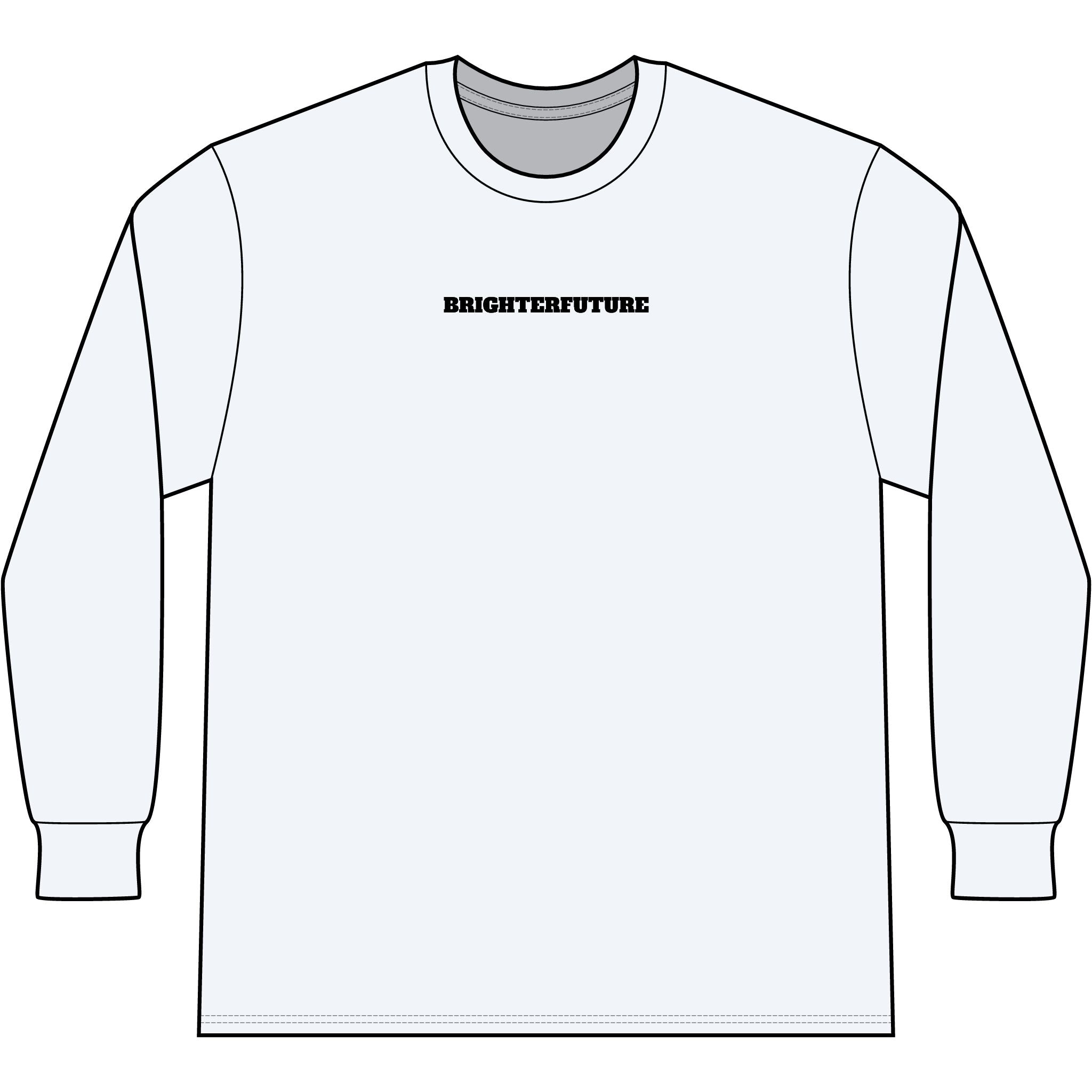 Lion Head Long Sleeve Tee — Bright Future Chest Text, Bold Back Graphic