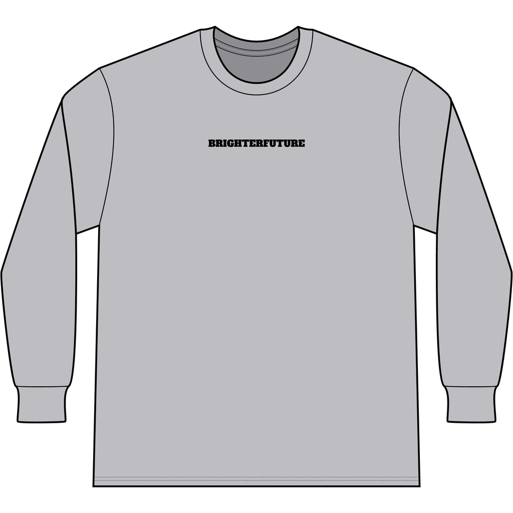 Lion Head Long Sleeve Tee — Bright Future Chest Text, Bold Back Graphic