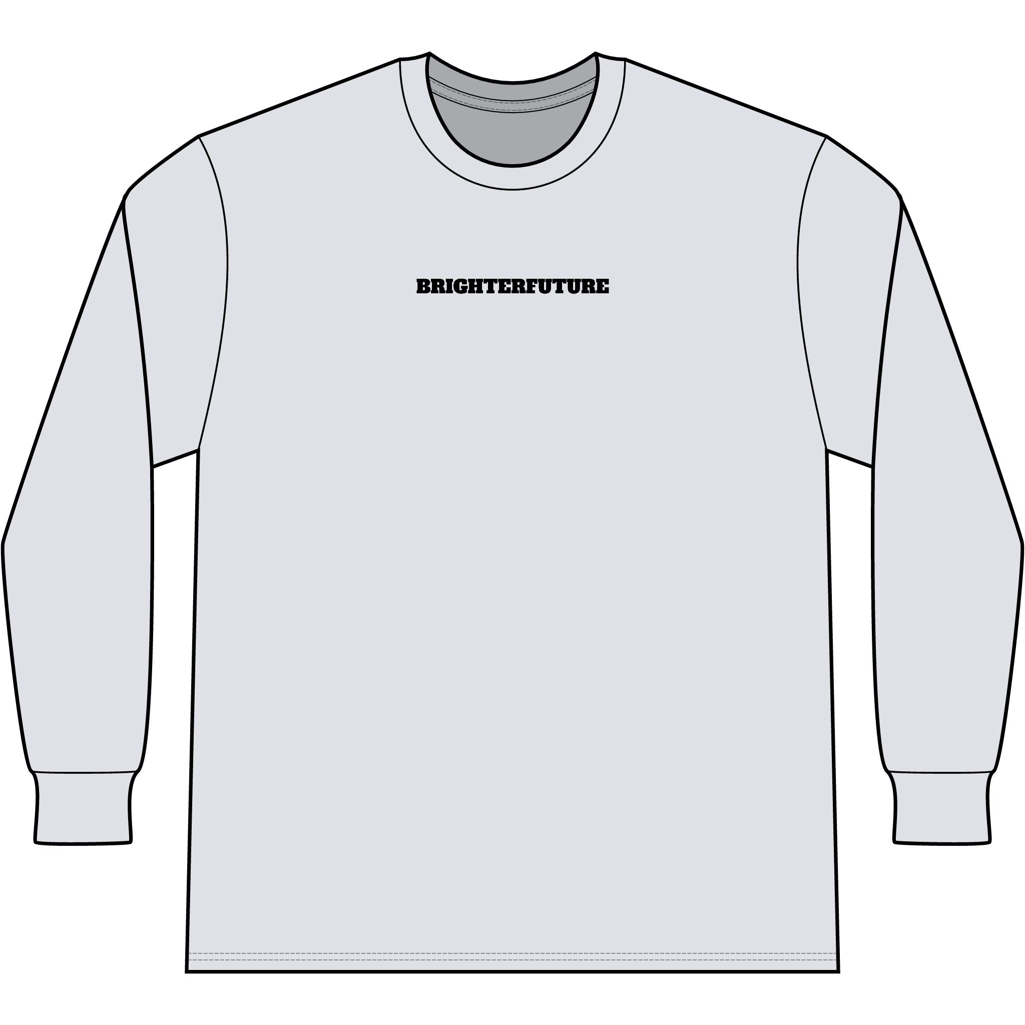 Lion Head Long Sleeve Tee — Bright Future Chest Text, Bold Back Graphic