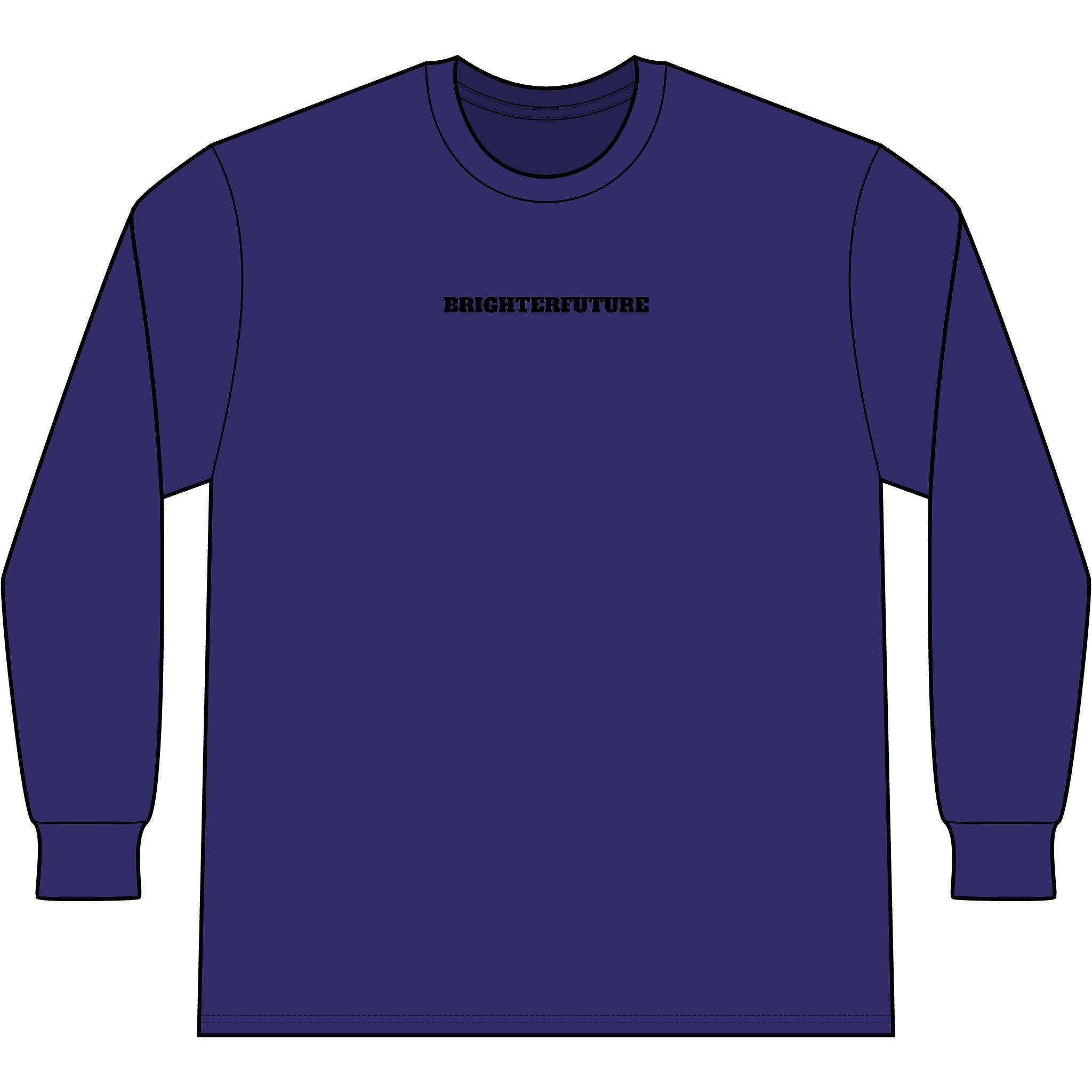 Lion Head Long Sleeve Tee — Bright Future Chest Text, Bold Back Graphic