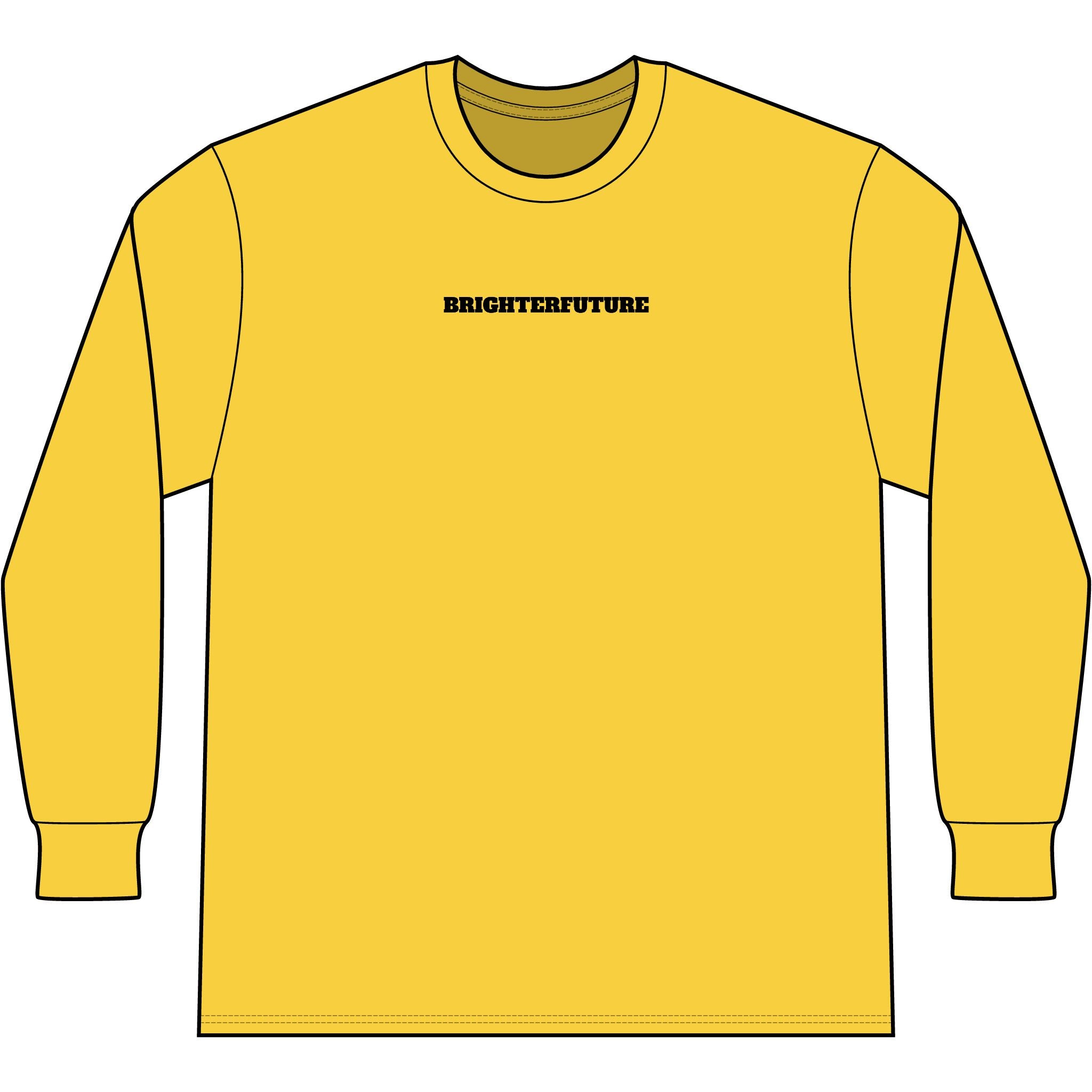 Lion Head Long Sleeve Tee — Bright Future Chest Text, Bold Back Graphic