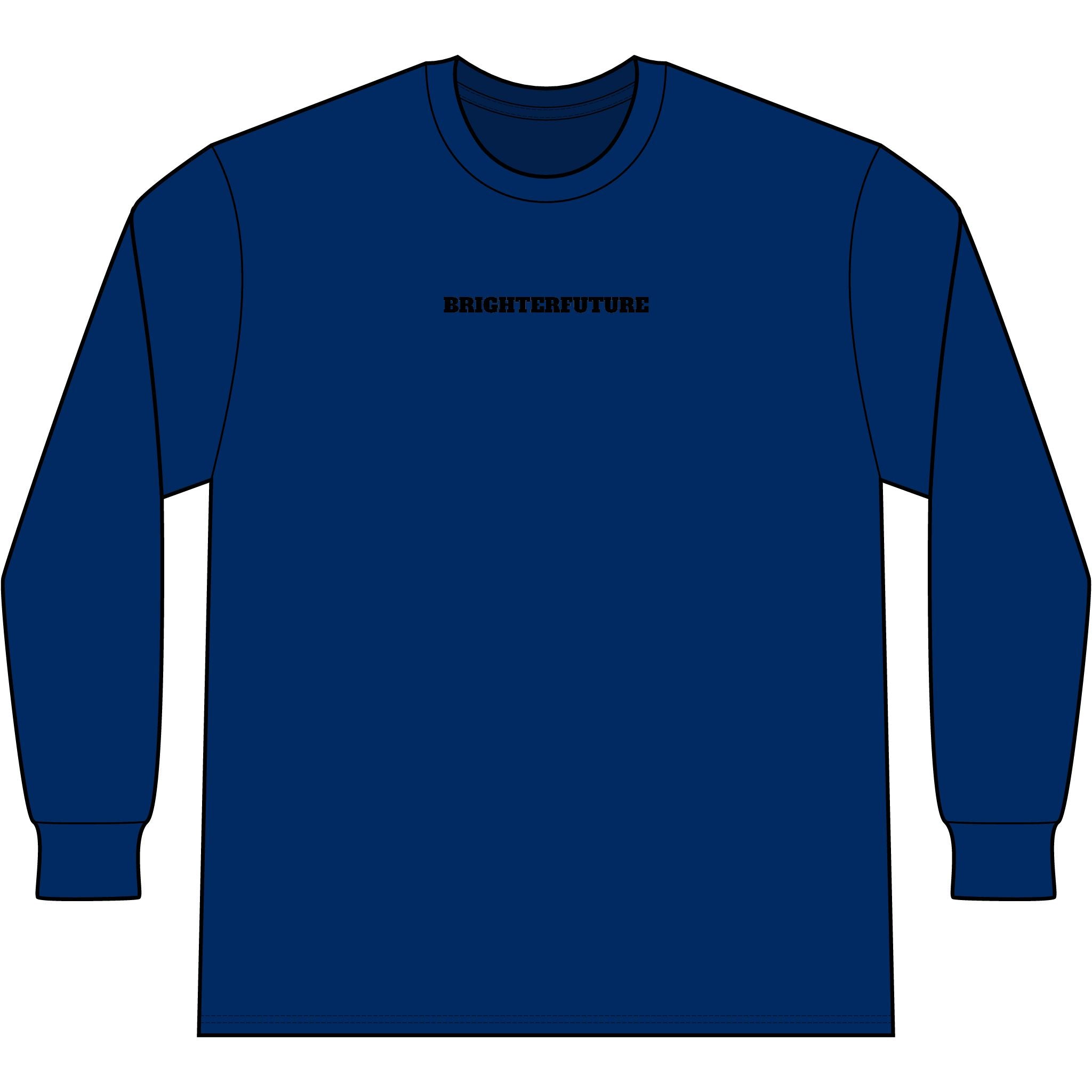 Lion Head Long Sleeve Tee — Bright Future Chest Text, Bold Back Graphic