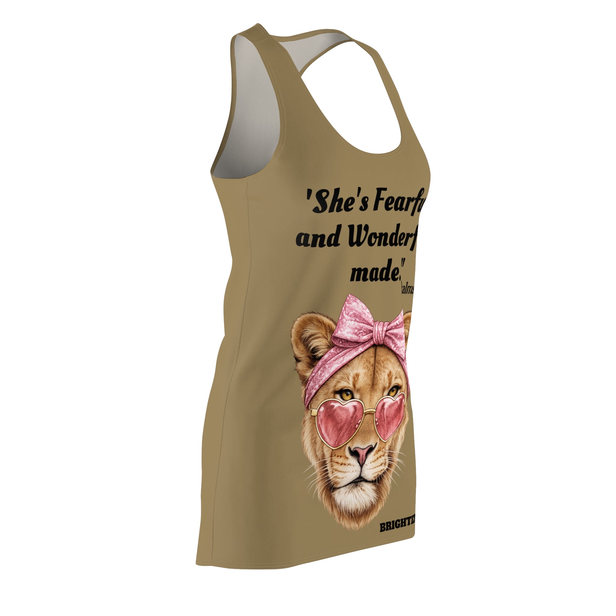 Fearfully and Wonderfully Made Racerback Dress — Lioness Graphic Faith Sundress