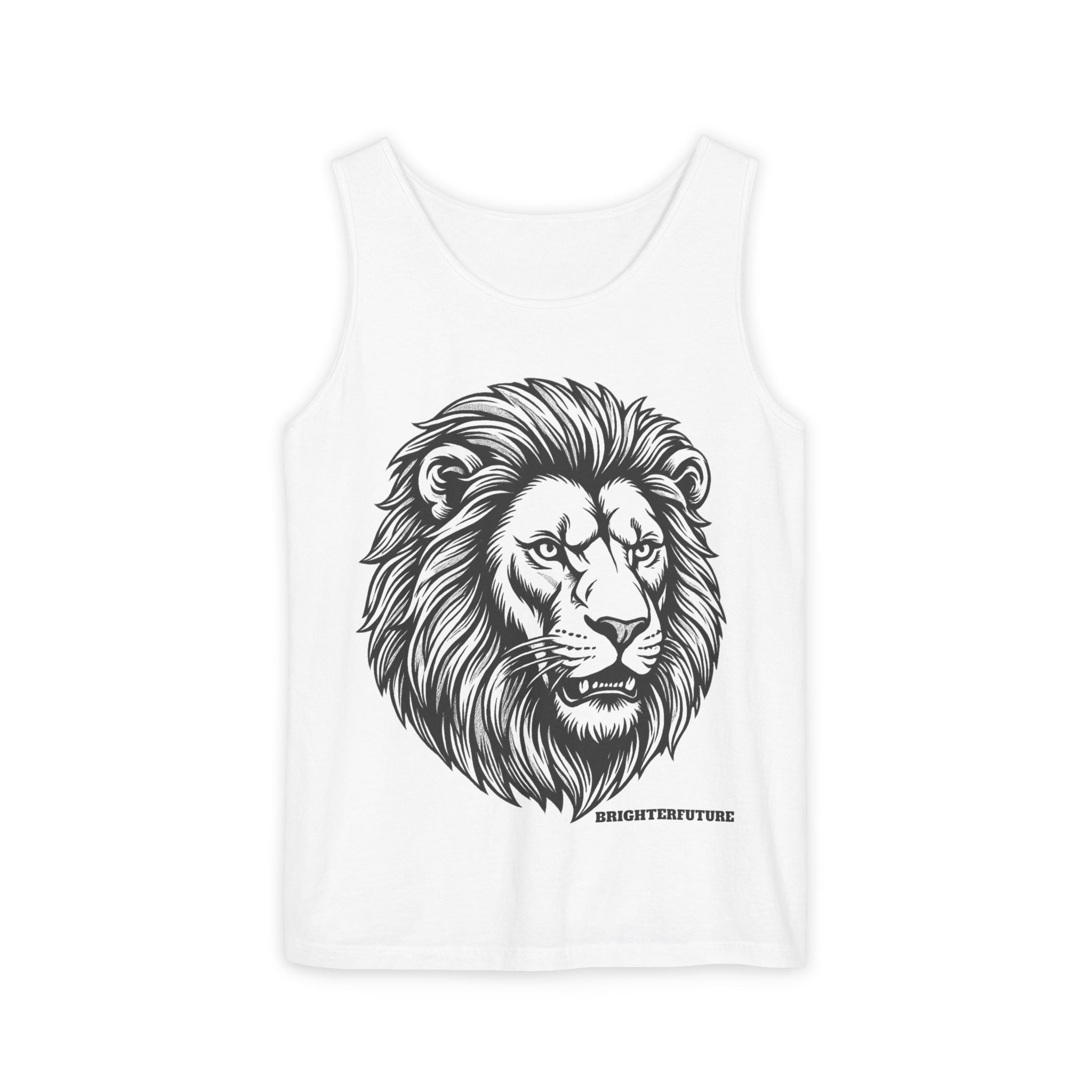 Lion Head Tank Top — Detailed Graphic Lion Illustration Men's & Women's Sleeveless Shirt