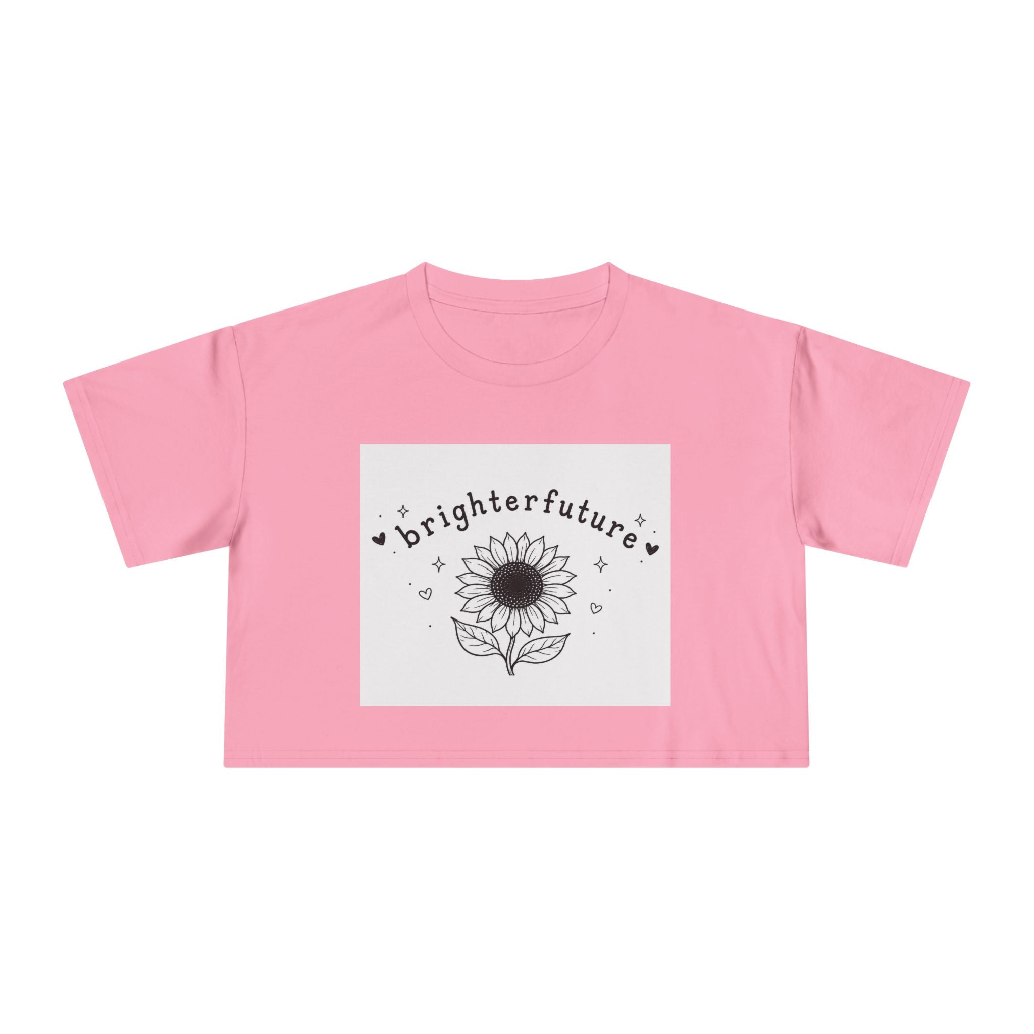 Brighter Future Sunflower Crop Tee — Positive Graphic Women's Crop Top