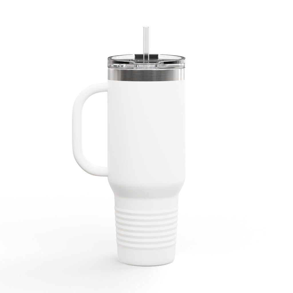Lion Head 40oz Insulated Travel Mug — 'BrighterFuture' Thermal Tumbler with Straw
