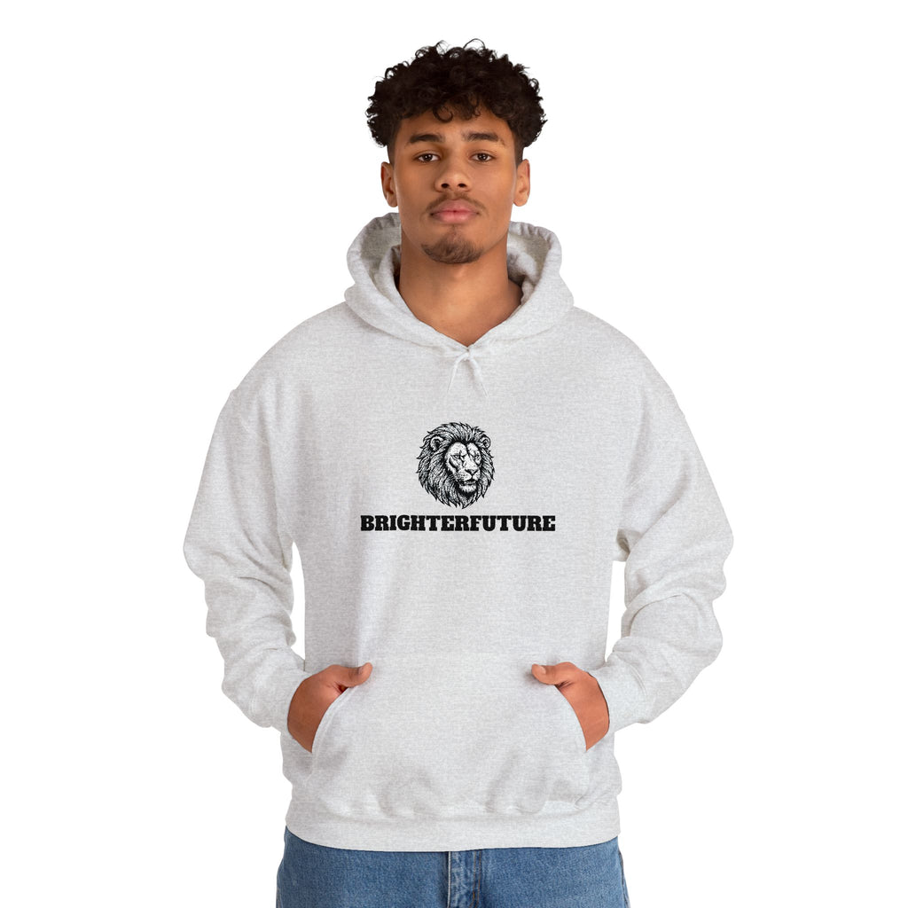 Lion Crest Hoodie – "BRIGHTERFUTURE" Graphic Pullover