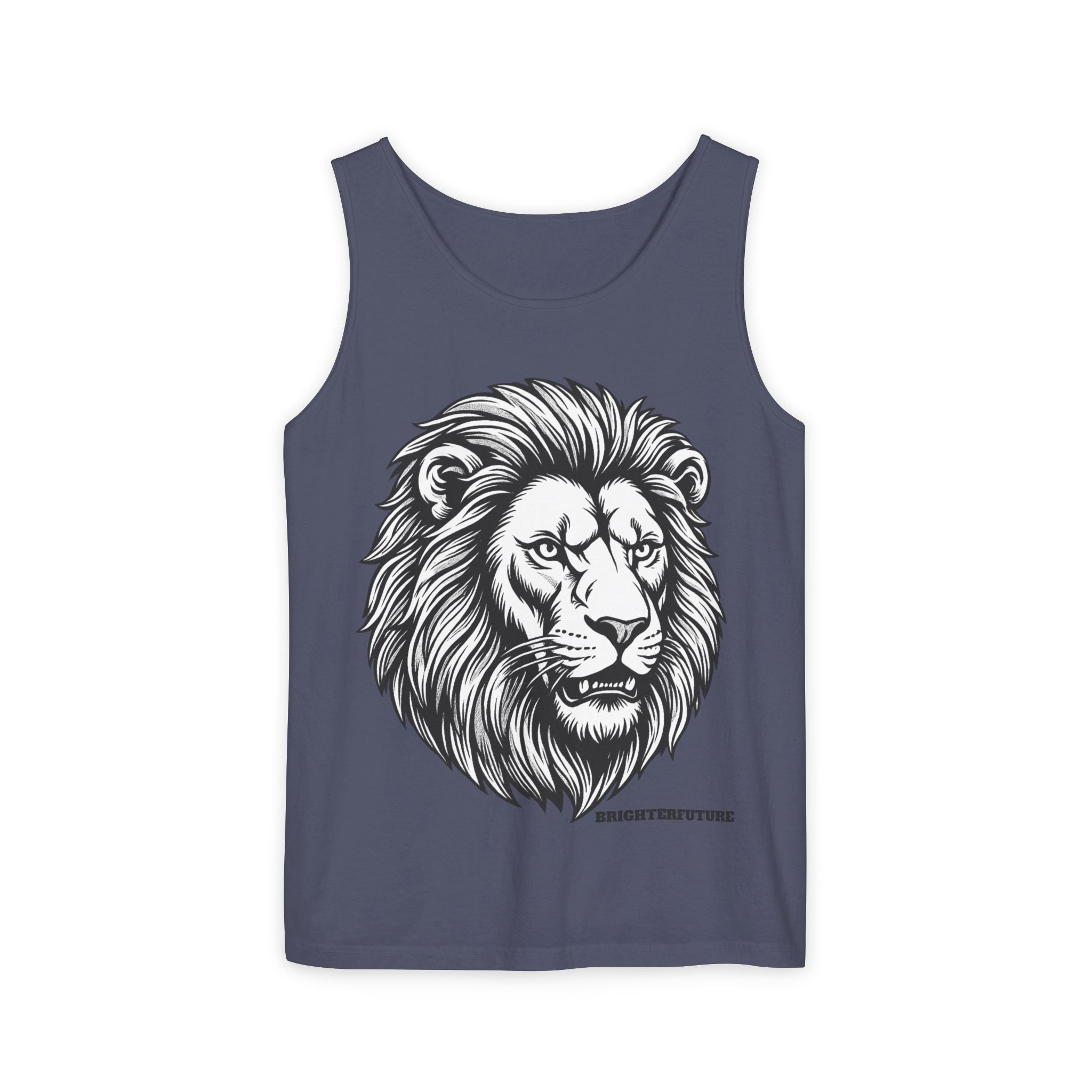 Lion Head Tank Top — Detailed Graphic Lion Illustration Men's & Women's Sleeveless Shirt