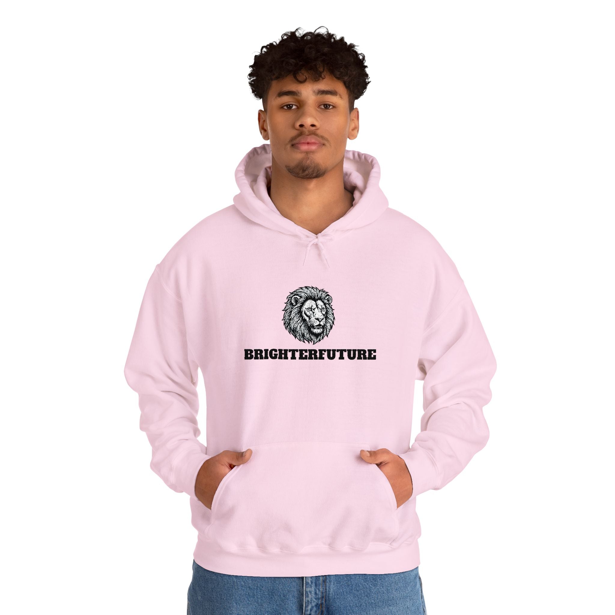 Lion Crest Hoodie – "BRIGHTERFUTURE" Graphic Pullover